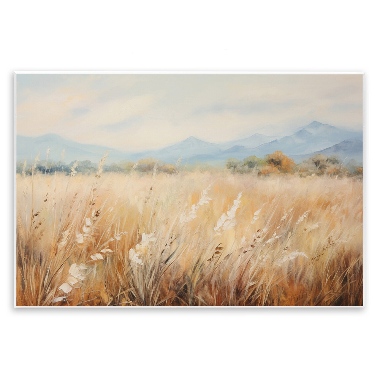 Stupell Industries Wheat Field Landscape Wall Plaque Art Design by Petal Prints Design
